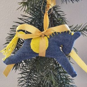 Handcrafted Denim Horse Ornament